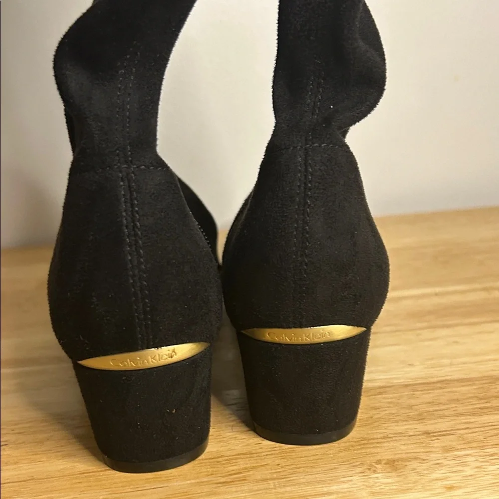 Calvin Klein Georgeanna Black Over the Knee Boots